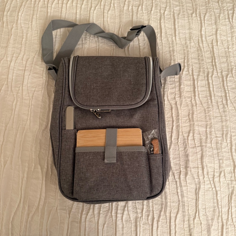 Gray Picnic/Wine Insulated Tote Bag